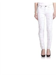 Women Torn Skinny Jeans - White