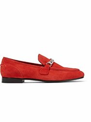 Women's Cooper Suede Loafer Shoes - Red
