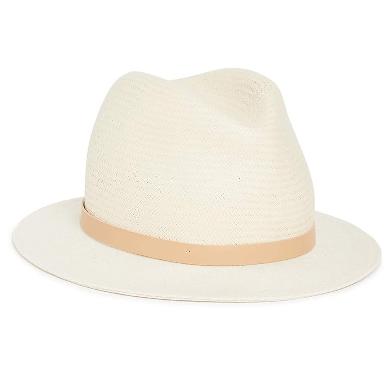 Women's Floppy Playa Canvas Brim Hat Straw Sun Floppy Fedorah - Ivory