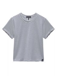 Women's Luca Striped Baby Tee T-Shirt - Black/White