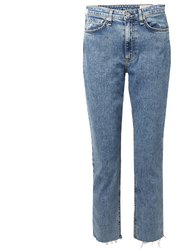 Women's Nina High Rise Cigarette Ankle Calypso Mid Wash Jeans - Blue