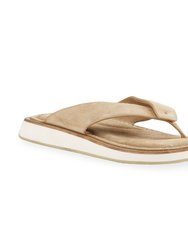 Women's Parker Thong Sandal Shoes Light Sand Suede - Beige