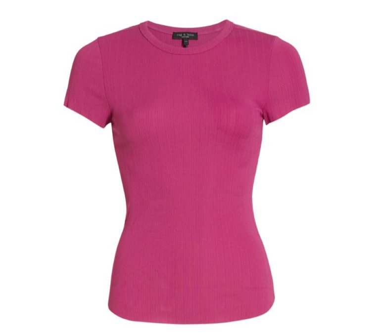 Women's The Slub Short Sleeve Crew Neck T-Shirt Fuchsia Pink - Pink