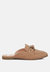 Abner Horsebit Embellished Slip On Mules In Taupe - Taupe