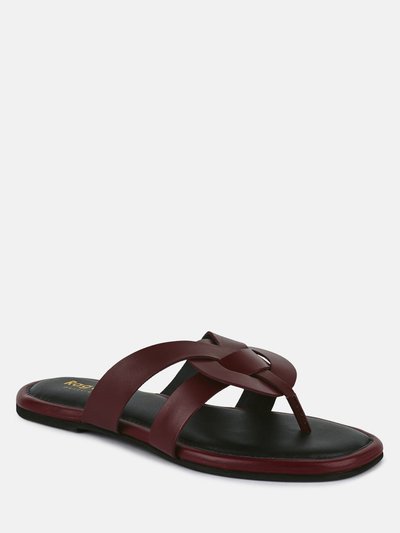 Rag & Co Angeles Burgundy Flat Slip Ons Sandals product