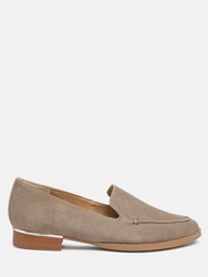 Anna Taupe Suede Leather Loafers