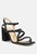 Artha Open Square Toe Block Heel Sandals In Black - Black