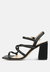 Artha Open Square Toe Block Heel Sandals In Black