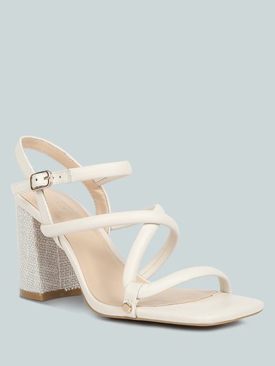 Rag & Co Artha Open Square Toe Block Heel Sandals In Off White product