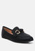 Asher Horsebit Embellished Loafers In Black - Black