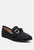Asher Horsebit Embellished Raffia Loafers In Black - Black