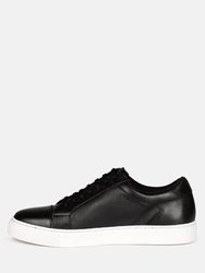 Ashford Black Fine Leather Handcrafted Sneakers