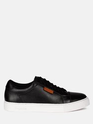 Ashford Black Fine Leather Handcrafted Sneakers