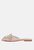 Astre Pearl Embellished Shimmer Mules In Blush