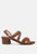 Astrid Tan Mid Heeled Block Leather Sandal