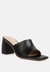 Audriana Black Textured Block Heel Sandals - Black