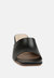 Audriana Black Textured Block Heel Sandals