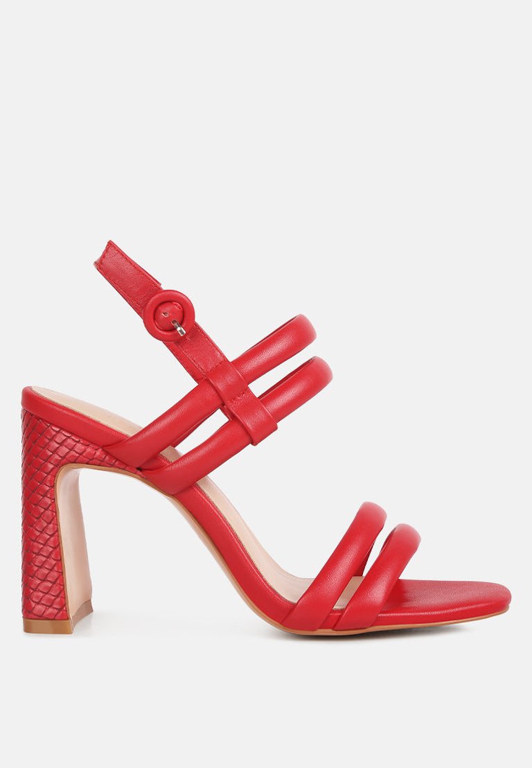 Avianna Red Slim Block Heel Sandal