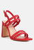 Avianna Red Slim Block Heel Sandal - Red