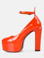 Babe Heaven Patent Pu Maryjane Sandals In Orange