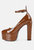 Babe Heaven Patent Pu Maryjane Sandals In Tan