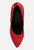 Ballard Red Monogram Satin Stiletto Pumps