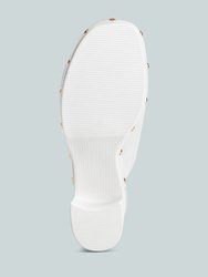 Benji Recycled Leather Clogs In White