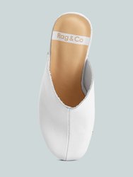 Benji Recycled Leather Clogs In White