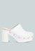 Benji Recycled Leather Clogs In White - White