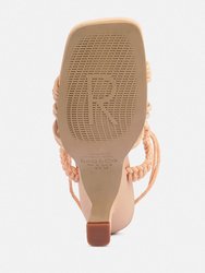 Beroe Latte Braided Handcrafted Lace Up Sandal