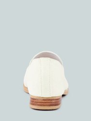 Bougie White Organic Canvas Loafers