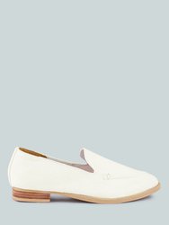 Bougie White Organic Canvas Loafers - White