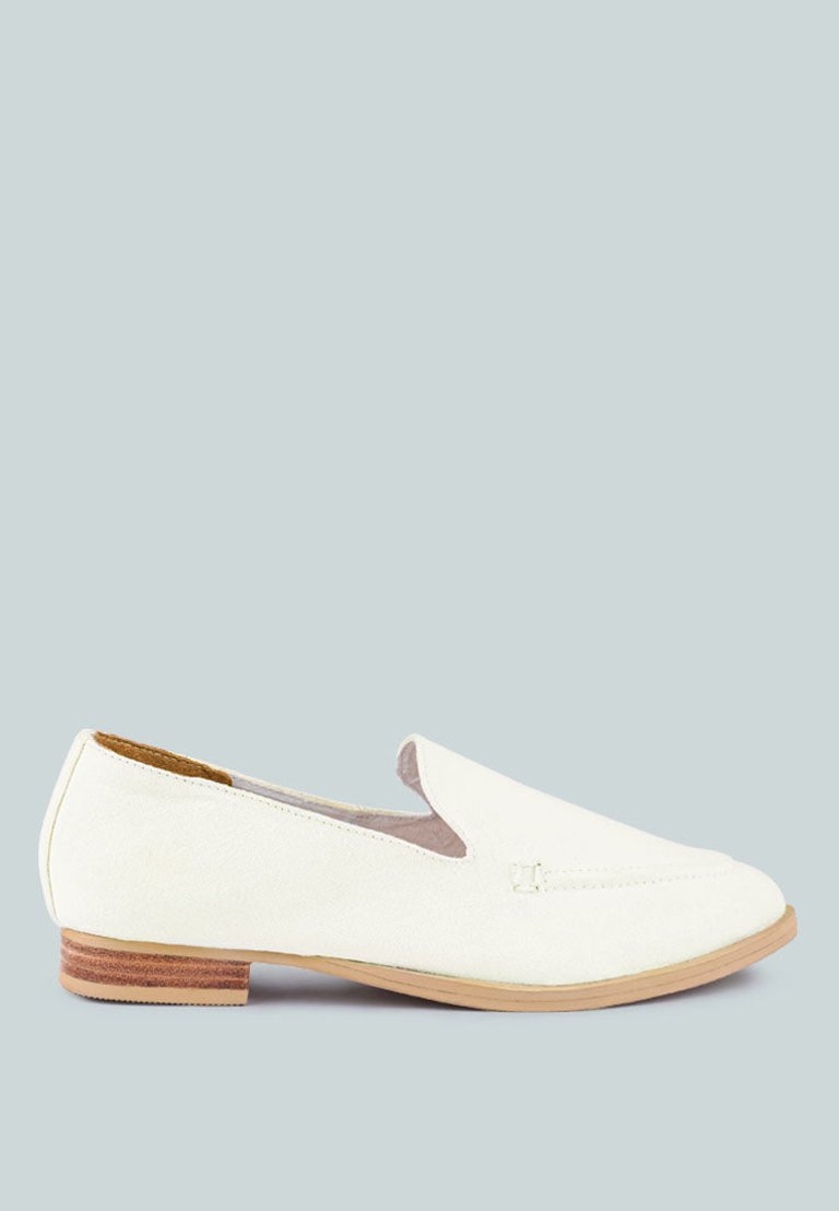 Bougie White Organic Canvas Loafers - White