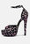 Brigitte Pink Leopard Print Peep Toe Stiletto Sandal