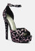 Brigitte Pink Leopard Print Peep Toe Stiletto Sandal - Pink