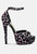 Brigitte Pink Leopard Print Peep Toe Stiletto Sandal