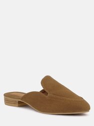 Calico Tan Organic Canvas Mules - Tan