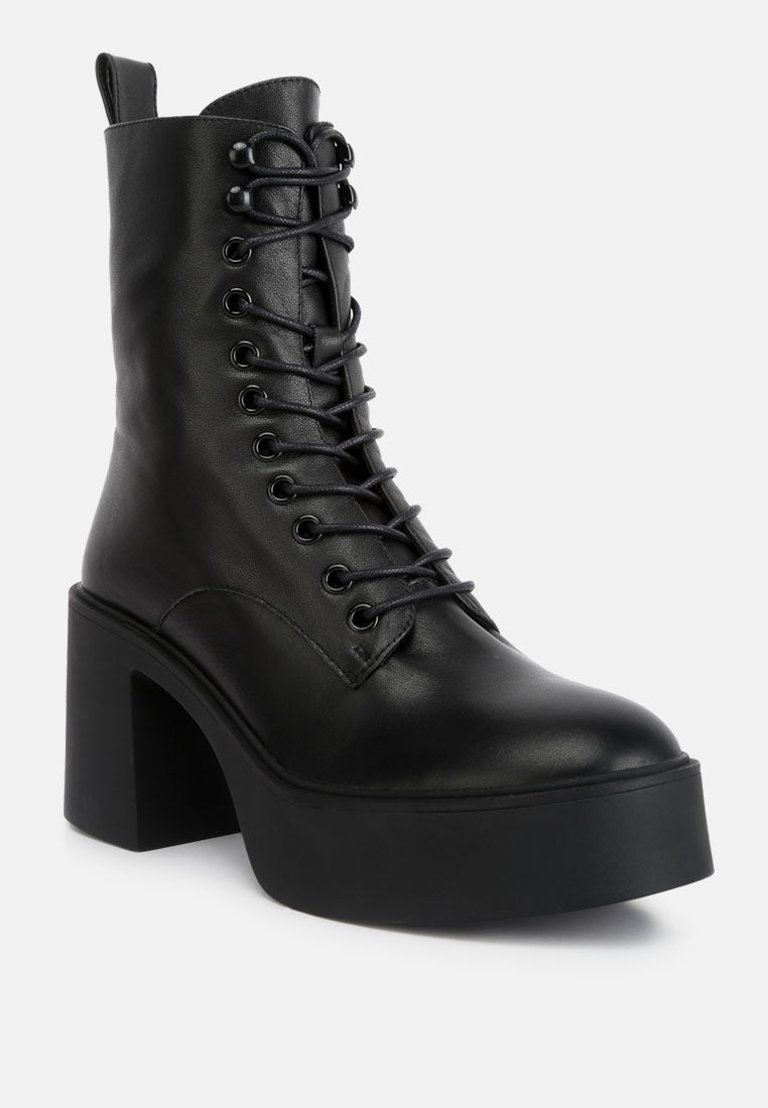 Carmac High Ankle Platform Boots - Black