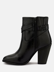 Cat-Track Black Leather Ankle Boots