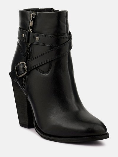 Rag & Co Cat-Track Black Leather Ankle Boots product