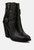 Cat-Track Black Leather Ankle Boots - Black