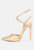 Charmer Rhinestone Embellished Stiletto Sandals In Champagne