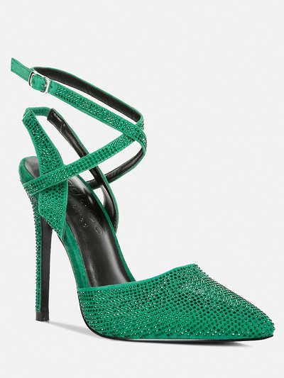 Rag & Co Charmer Rhinestone Embellished Stiletto Sandals In Green product