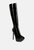 Chatton Black Patent Stiletto High Heeled Calf Boots - Black