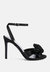 Chaumet Black Rose Bow Embellished Sandals