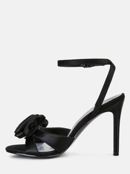 Chaumet Black Rose Bow Embellished Sandals