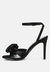 Chaumet Black Rose Bow Embellished Sandals