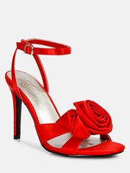 Chaumet Red Rose Bow Embellished Sandals - Red