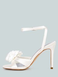 Chaumet White Rose Bow Embellished Sandals