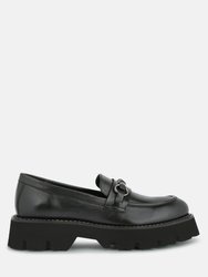 Cheviot Black Chunky Leather Loafers